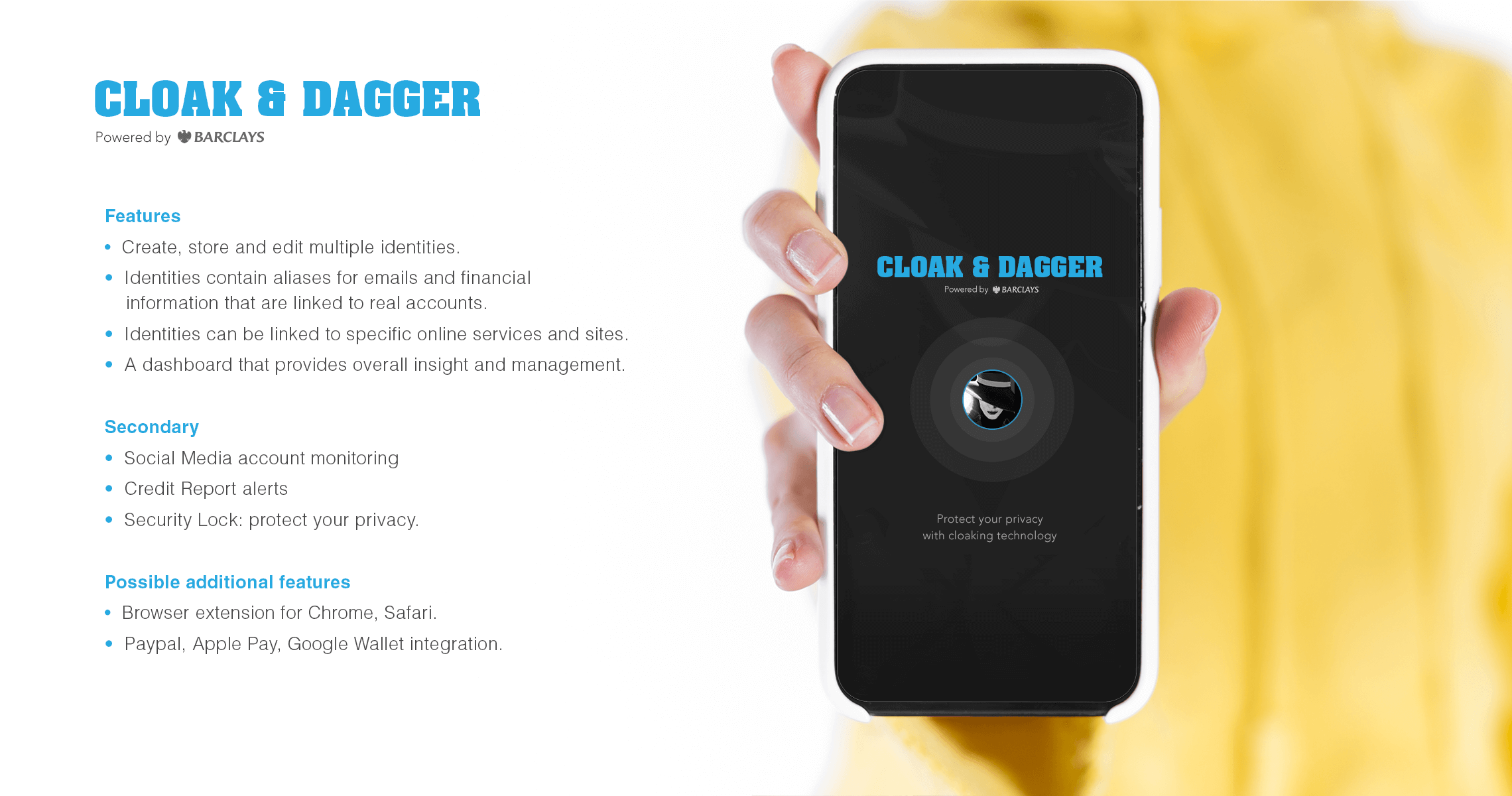 Cloak & Dagger mobile app